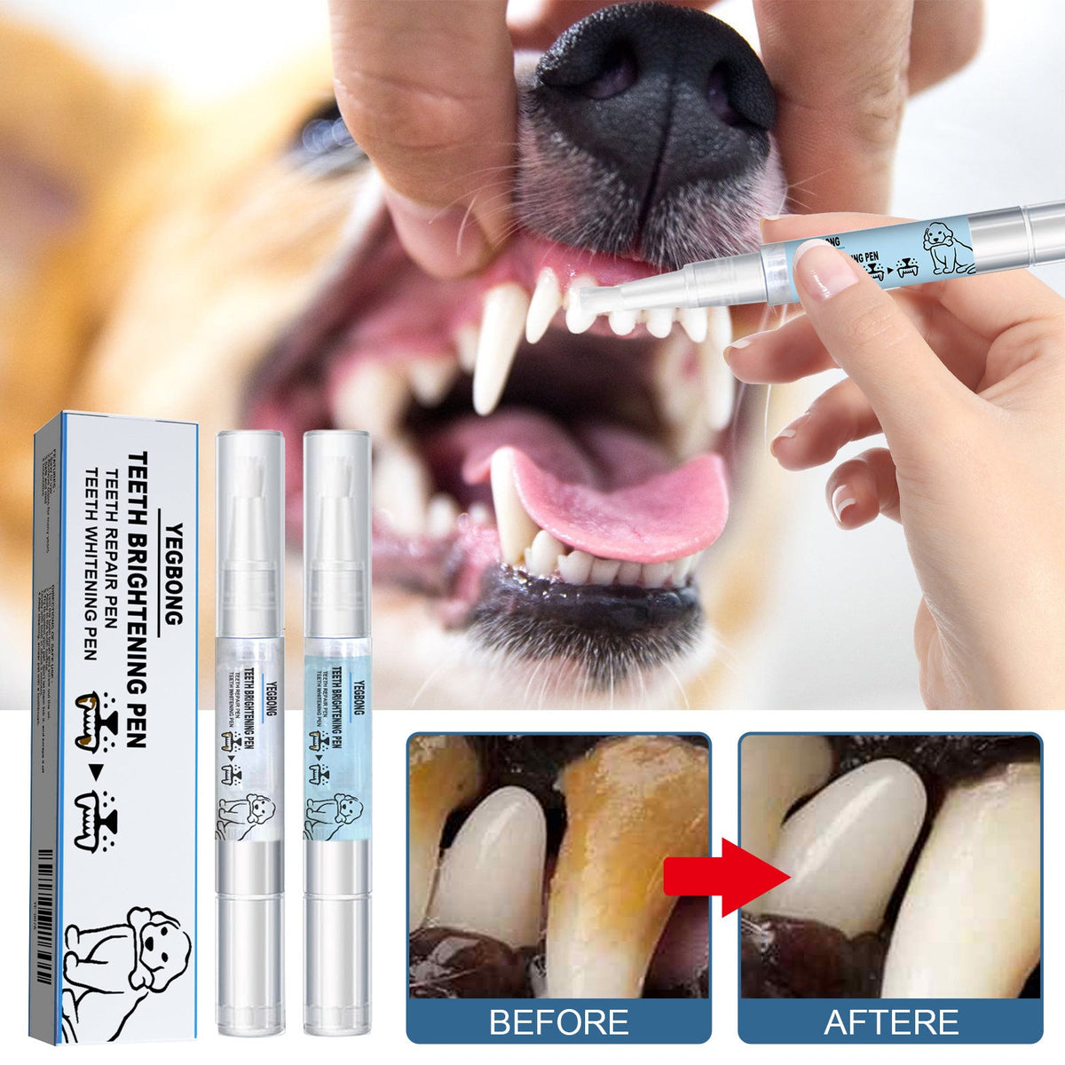 Pet Teeth Cleaning Pen for Dogs & Cats | Soft Brush