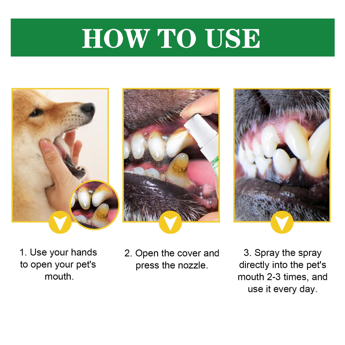 Pet Dental Spray for Fresh Breath & Cleaner Teeth