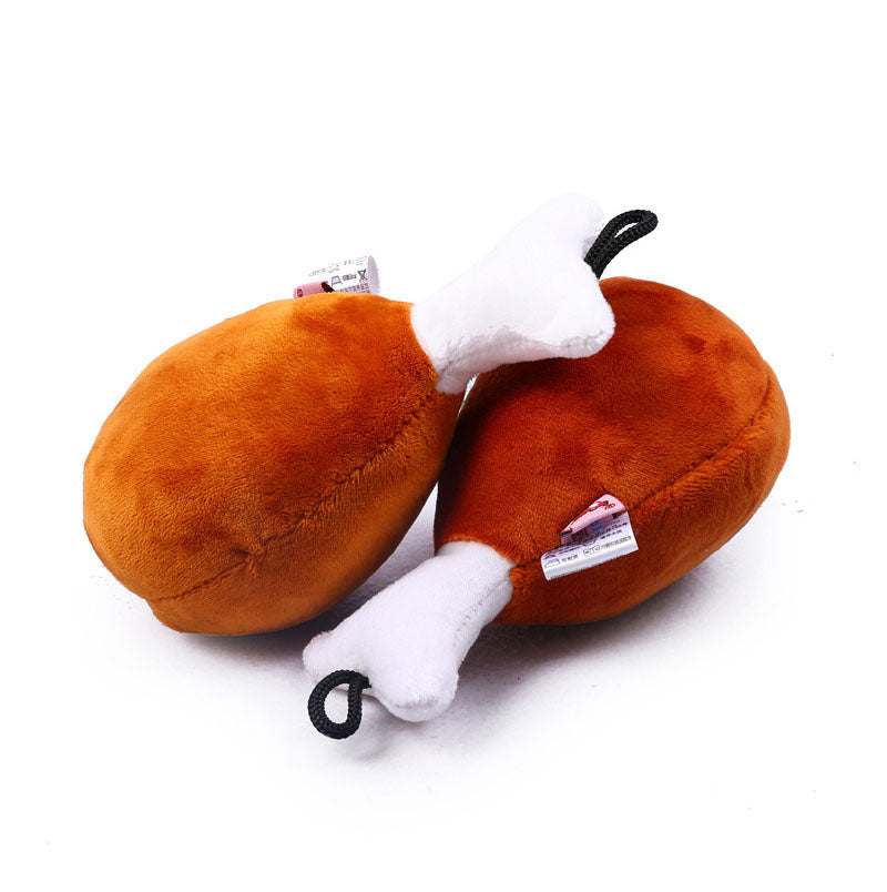 Squeaky Plush Chicken Leg Dog Toy for Interactive Play
