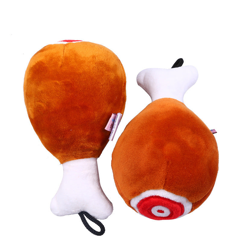 Squeaky Plush Chicken Leg Dog Toy for Interactive Play