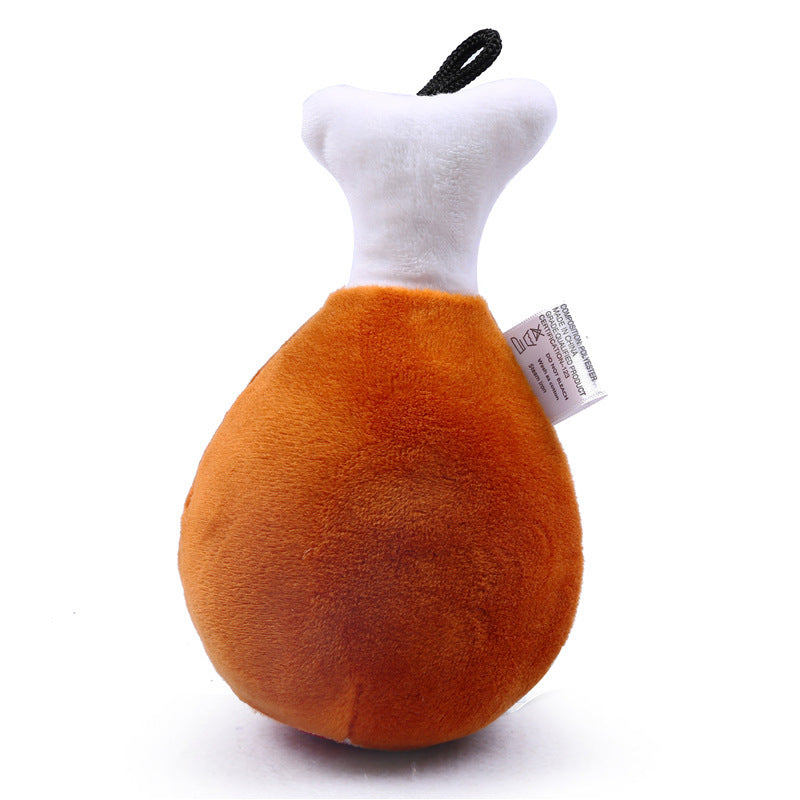 Squeaky Plush Chicken Leg Dog Toy for Interactive Play
