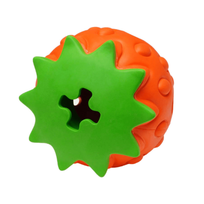 Strawberry Treat-Dispensing Dog Chew Toy for Enrichment