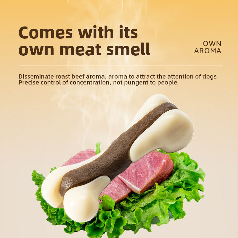 Dog Dental Chew Bone for Beef-Flavored Teeth Cleaning