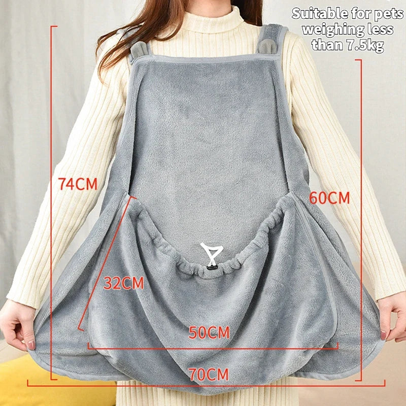 Pet Carrying Apron for Cozy Hands-Free Travel Comfort