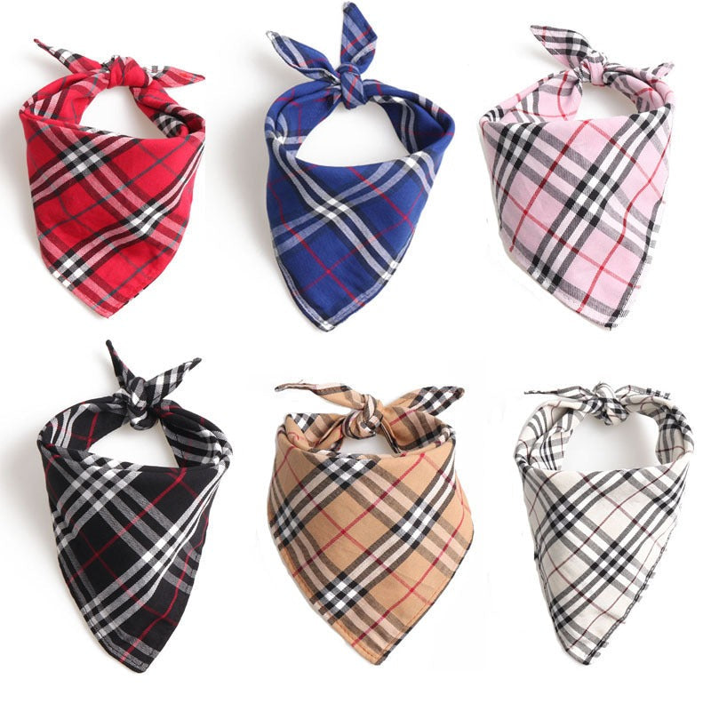 Dog Plaid Bandana Scarf for Saliva & Stylish Walks