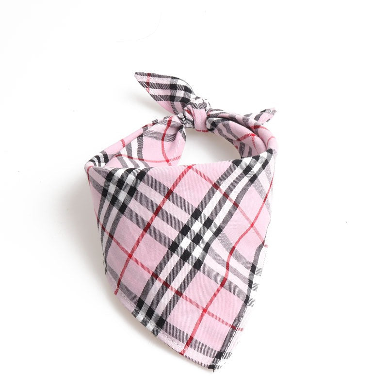 Dog Plaid Bandana Scarf for Saliva & Stylish Walks