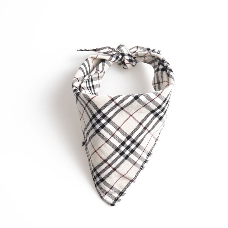 Dog Plaid Bandana Scarf for Saliva & Stylish Walks