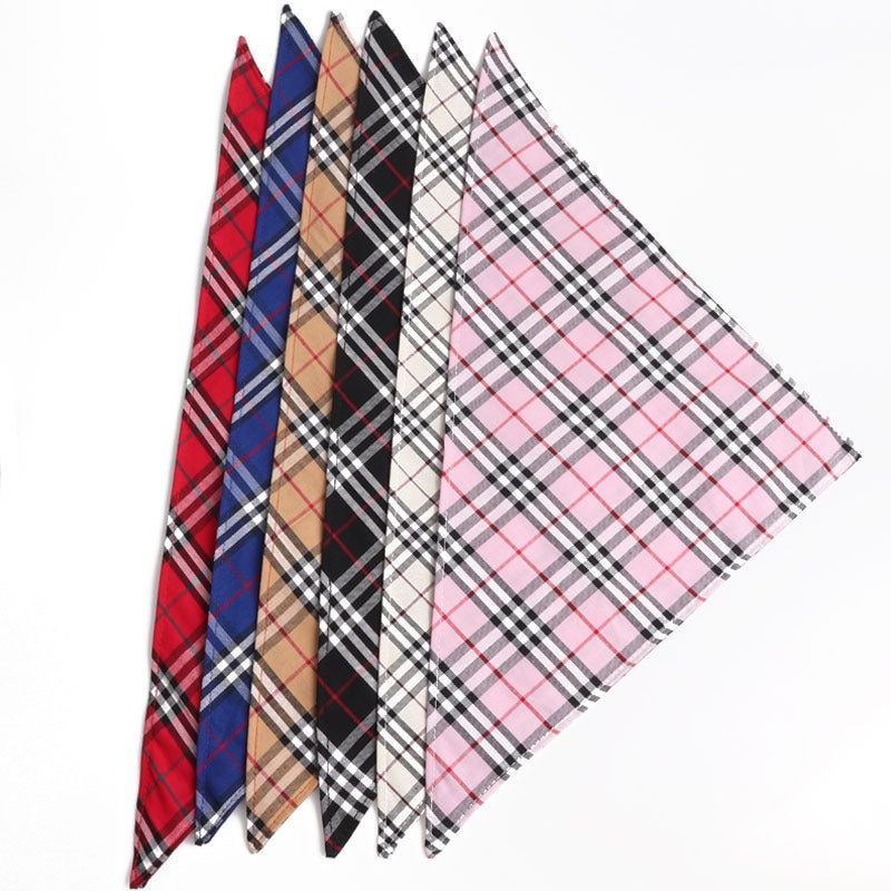 Dog Plaid Bandana Scarf for Saliva & Stylish Walks