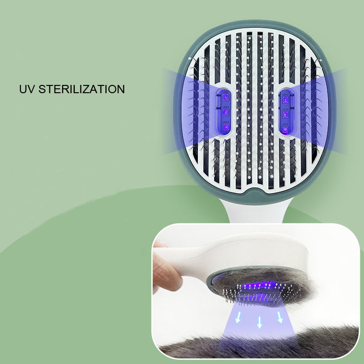 UV Sterilizing Pet Comb With One-Click Self-Cleaning