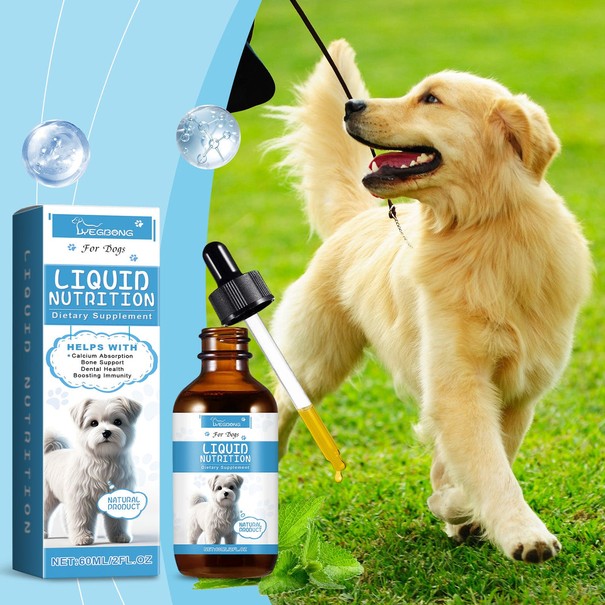Pet Vitamin Supplement Drops for Immunity & Vitality