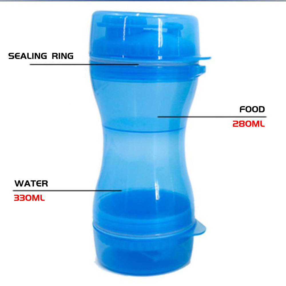 Pet Water Bottle With Food Cup for Outdoor Walks