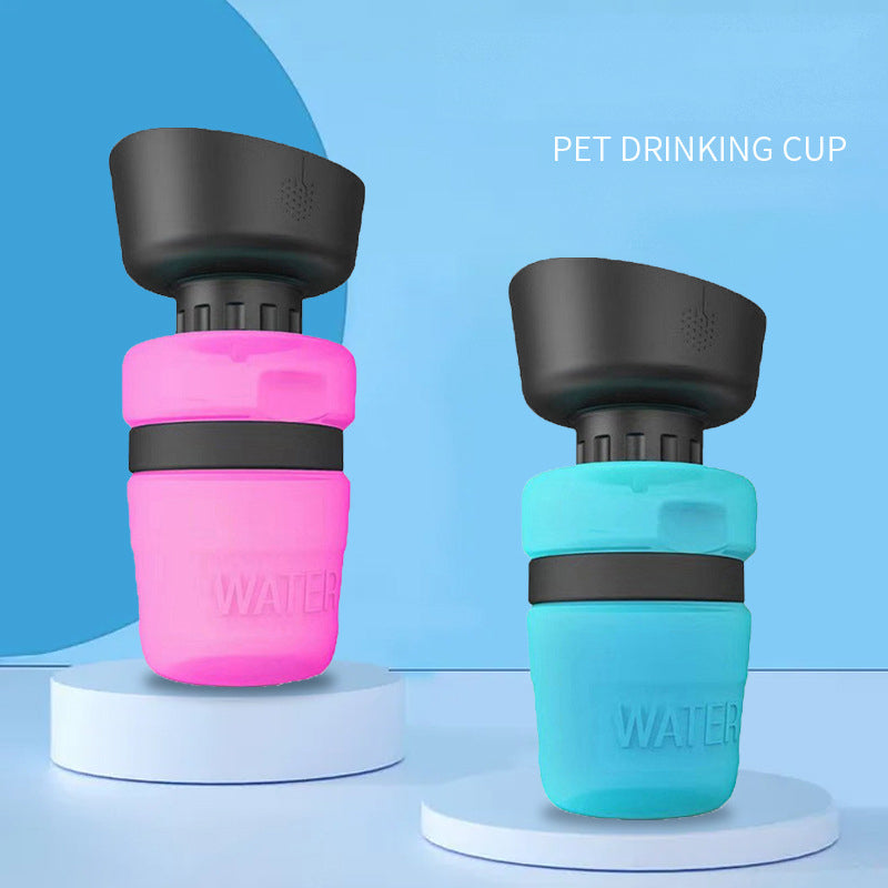 Portable Pet Water Bottle With Built-In Drinking Bowl