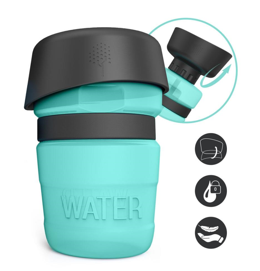 Portable Pet Water Bottle With Built-In Drinking Bowl