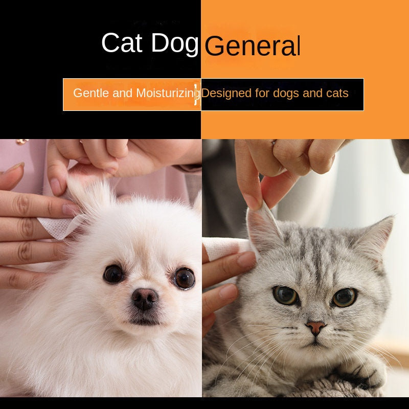 Pet Wet Wipes for Dogs & Cats, Gentle Ear Cleaning