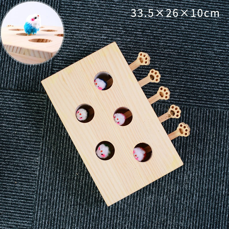 Interactive Cat Toy: 5-Hole Whac-A-Mole Play Board
