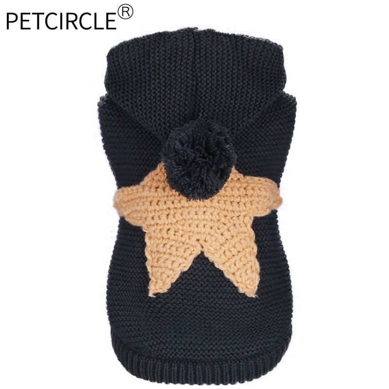Knitted Dog Sweater with Starfish Detail for Warmth