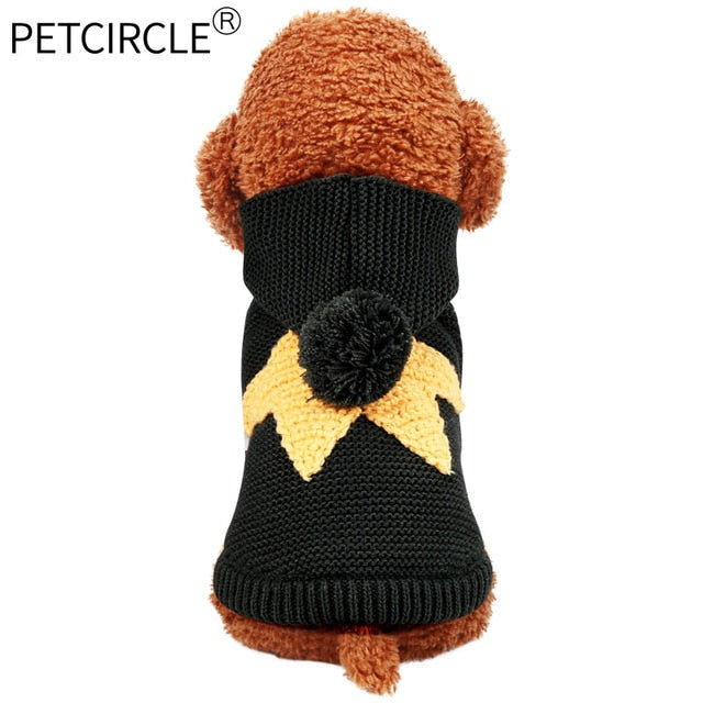 Knitted Dog Sweater with Starfish Detail for Warmth