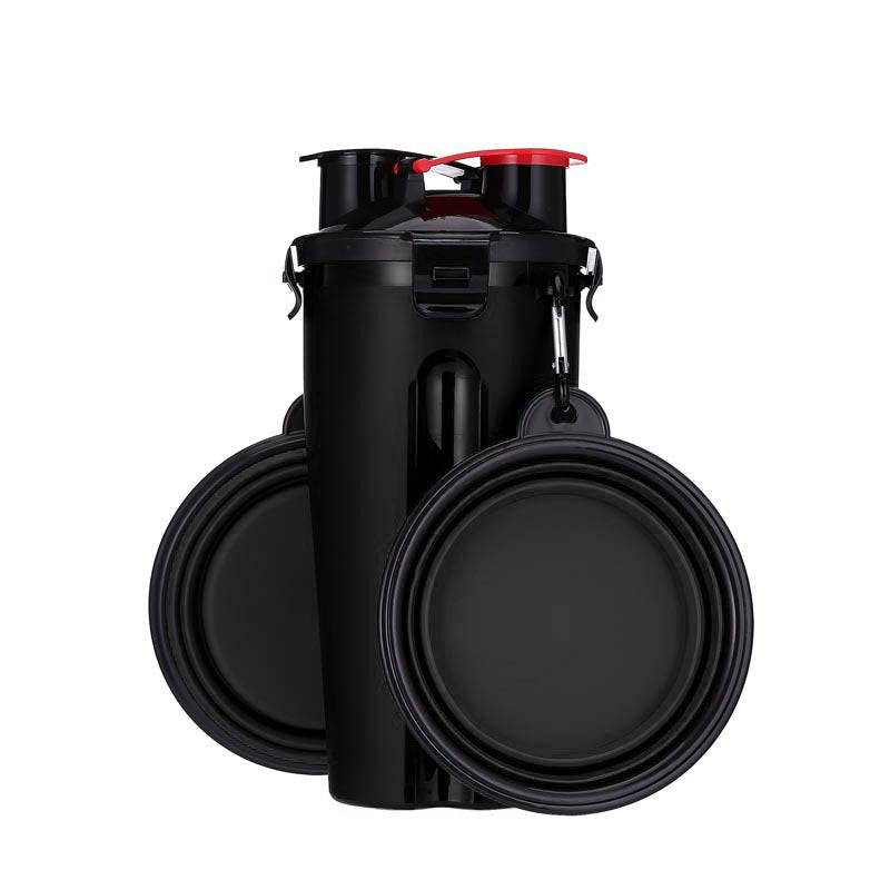 Portable Pet Water Bottle & Food Bowl for Easy Walks