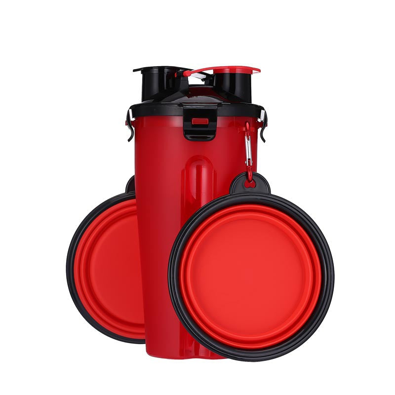 Portable Pet Water Bottle & Food Bowl for Easy Walks