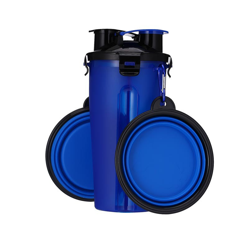 Portable Pet Water Bottle & Food Bowl for Easy Walks