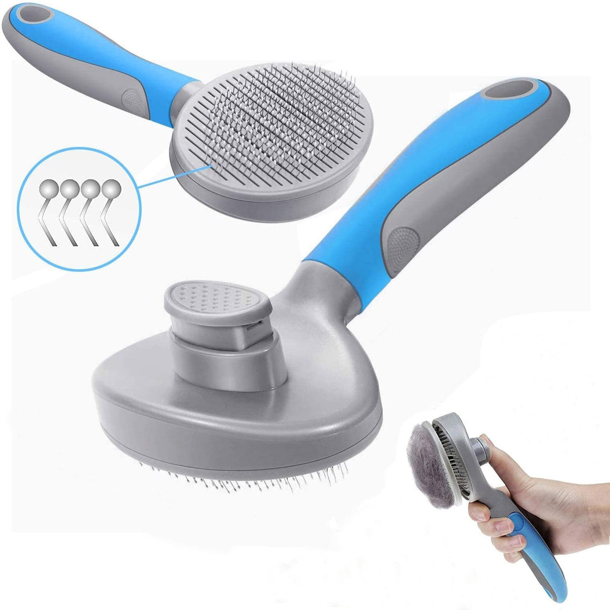 Self-Cleaning Slicker Brush for Dogs & Cats Shedding