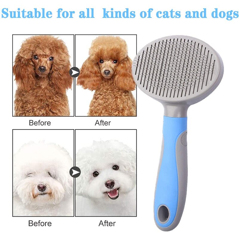 Self-Cleaning Slicker Brush for Dogs & Cats Shedding