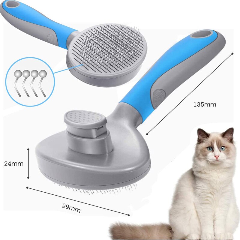 Self-Cleaning Slicker Brush for Dogs & Cats Shedding