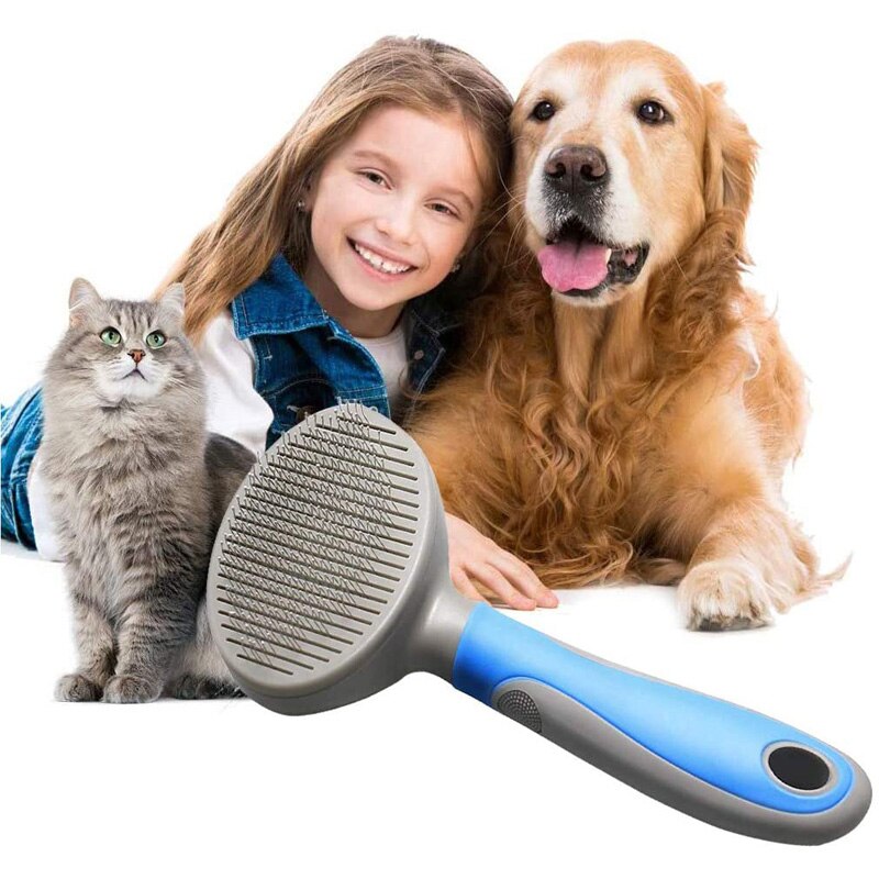 Self-Cleaning Slicker Brush for Dogs & Cats Shedding