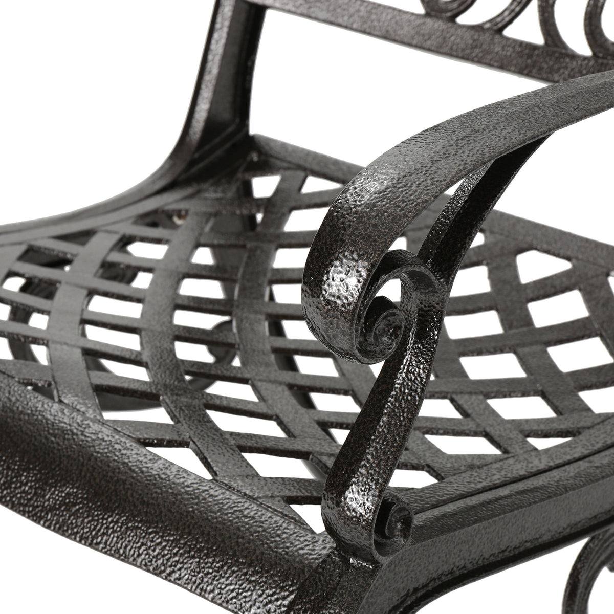 Cast Aluminum Patio Armchairs Set of 2, Antique Bronze