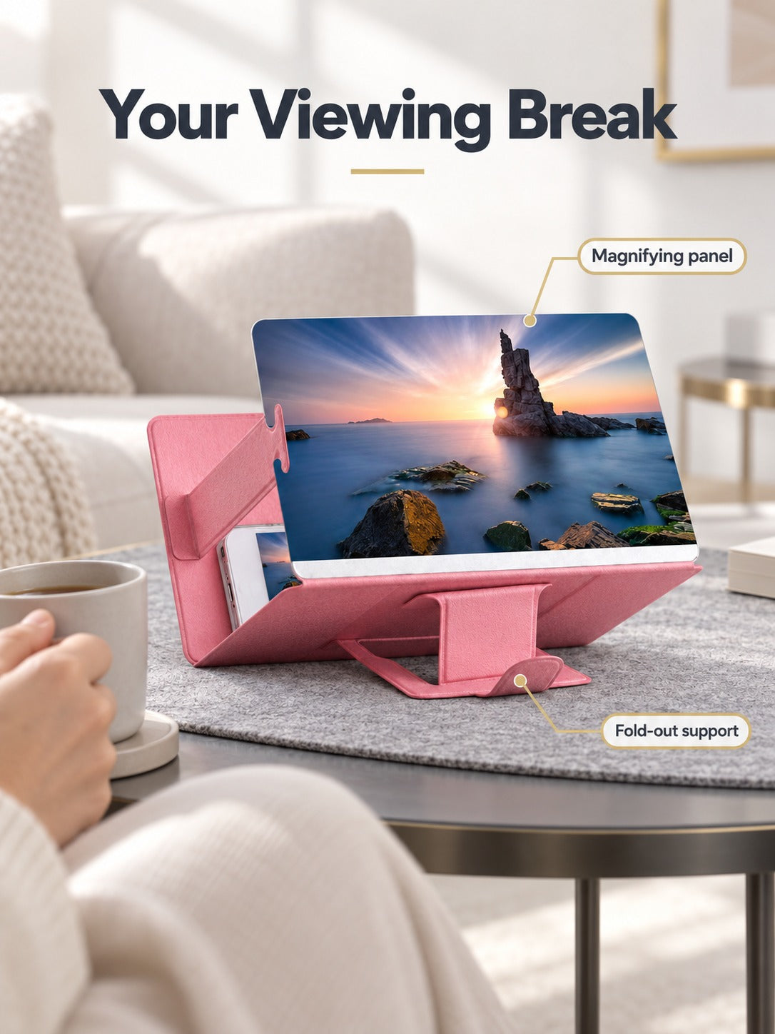 Phone Screen Magnifier Stand for Easy Video Viewing