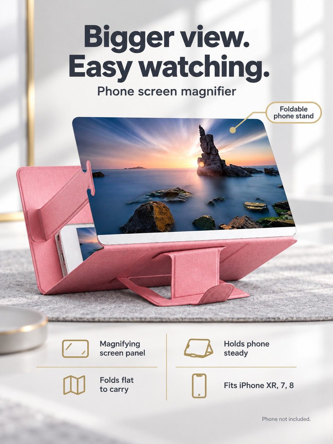 Phone Screen Magnifier Stand for Easy Video Viewing