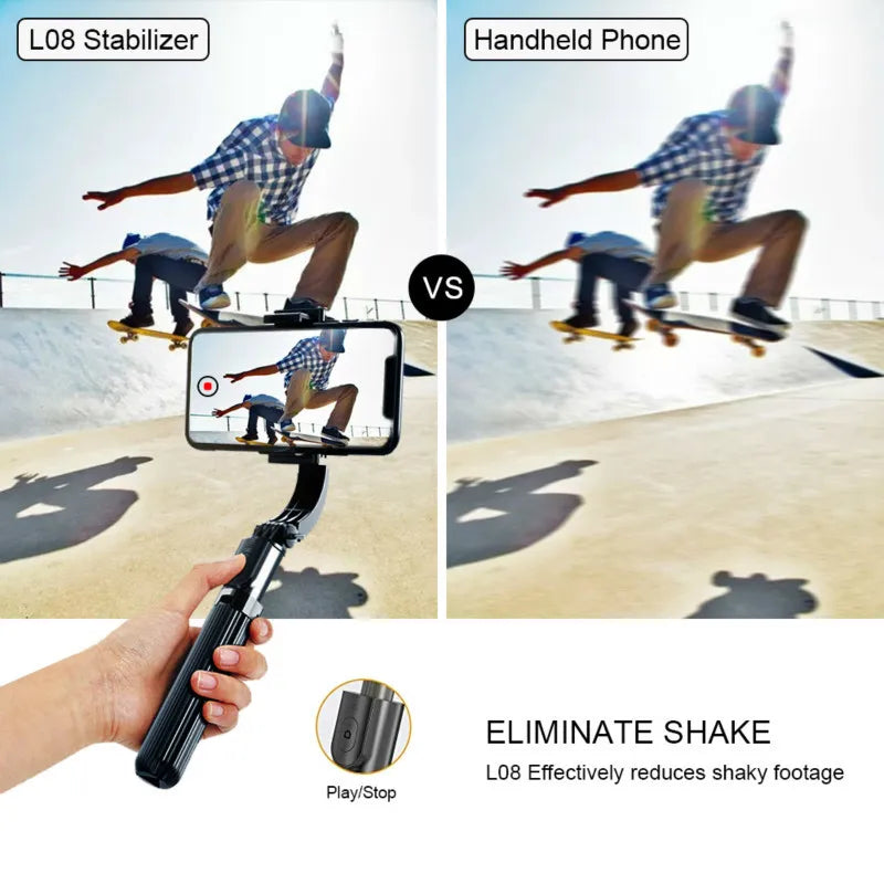 Phone Gimbal Stabilizer with Bluetooth Remote, 360° Rotation