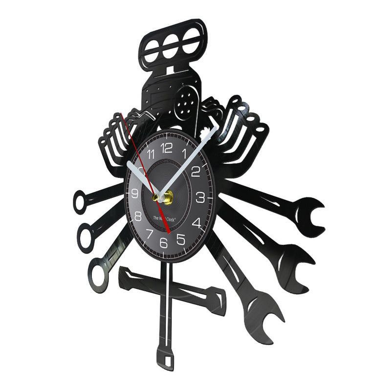 Mechanic Record Wall Clock for Garage and Workshop Decor