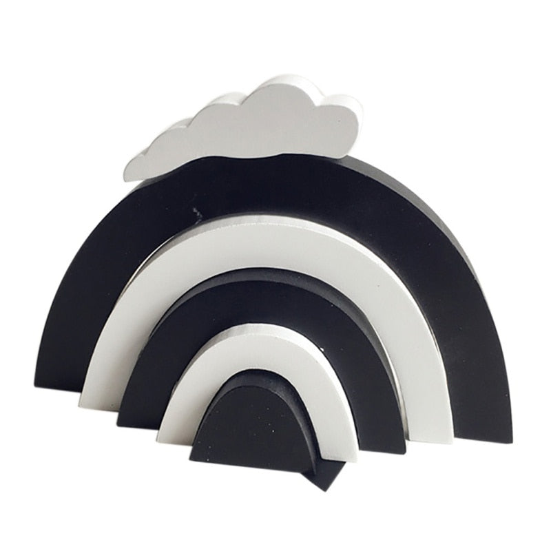 Wooden Rainbow Building Blocks for Playful Room Decor