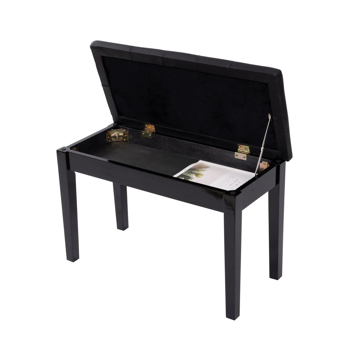 Piano Bench with Hidden Music Storage and Duet Seat