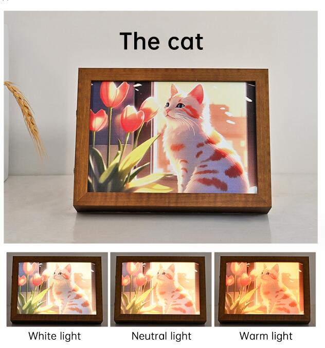 Wooden Picture Frame Light for Ambient Home Decor