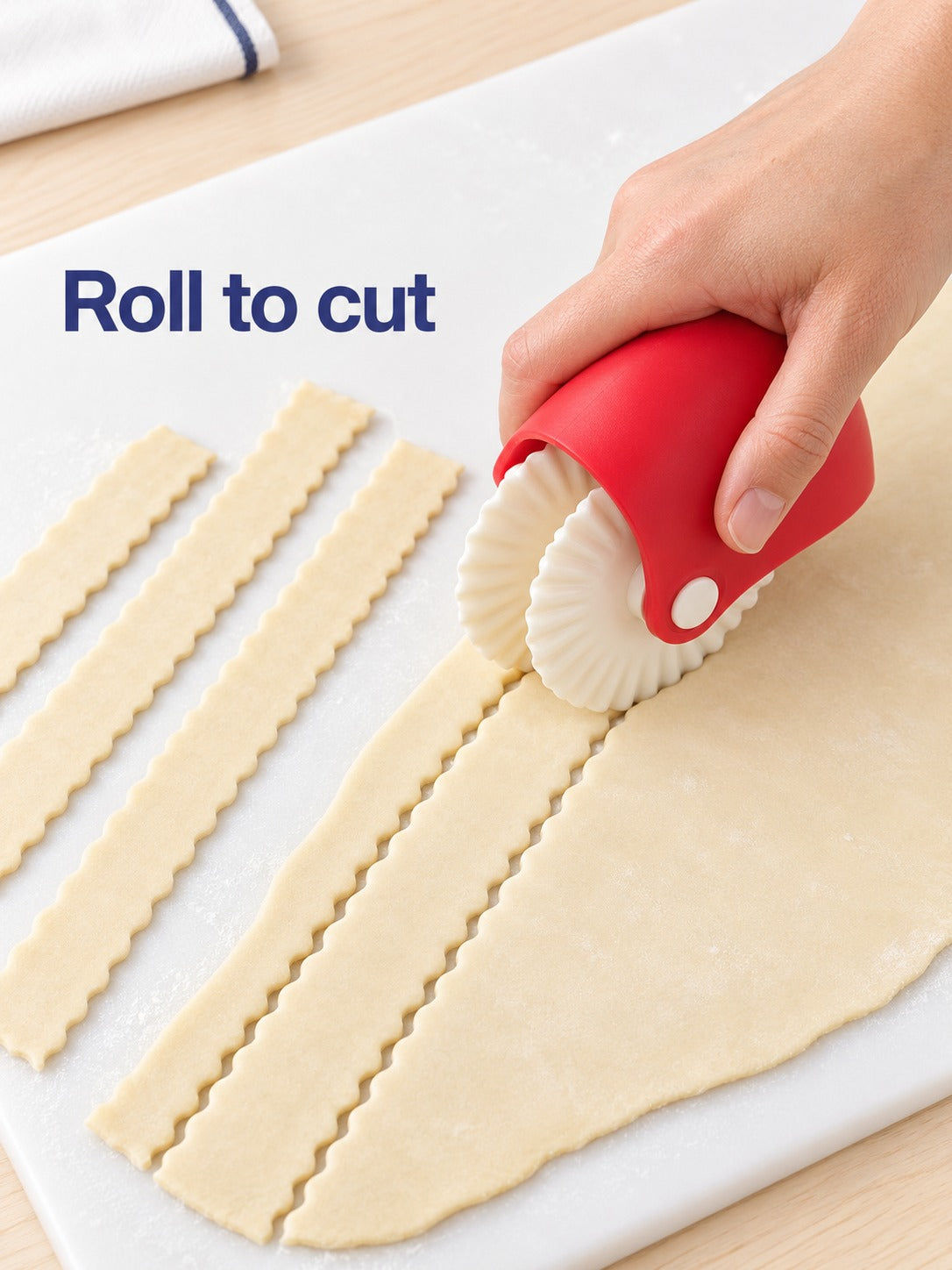 Pie Crust Pastry Wheel Cutter for Scalloped Lattice Edges