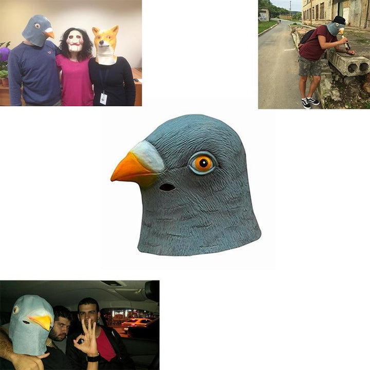 Pigeon Head Mask 3D Latex Halloween Costume Accessory