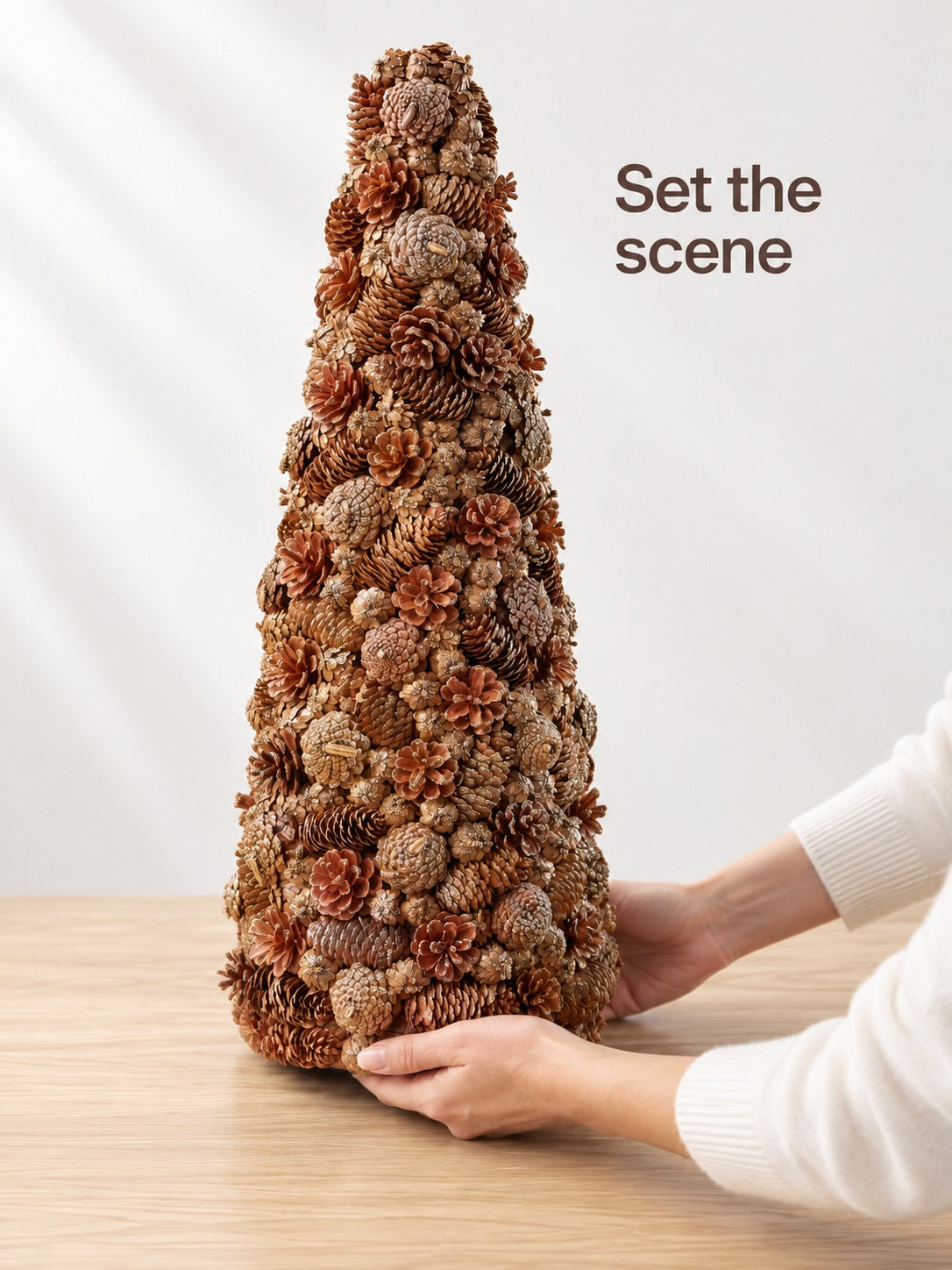 Pine Cone Tabletop Christmas Tree for Rustic Holiday Decor
