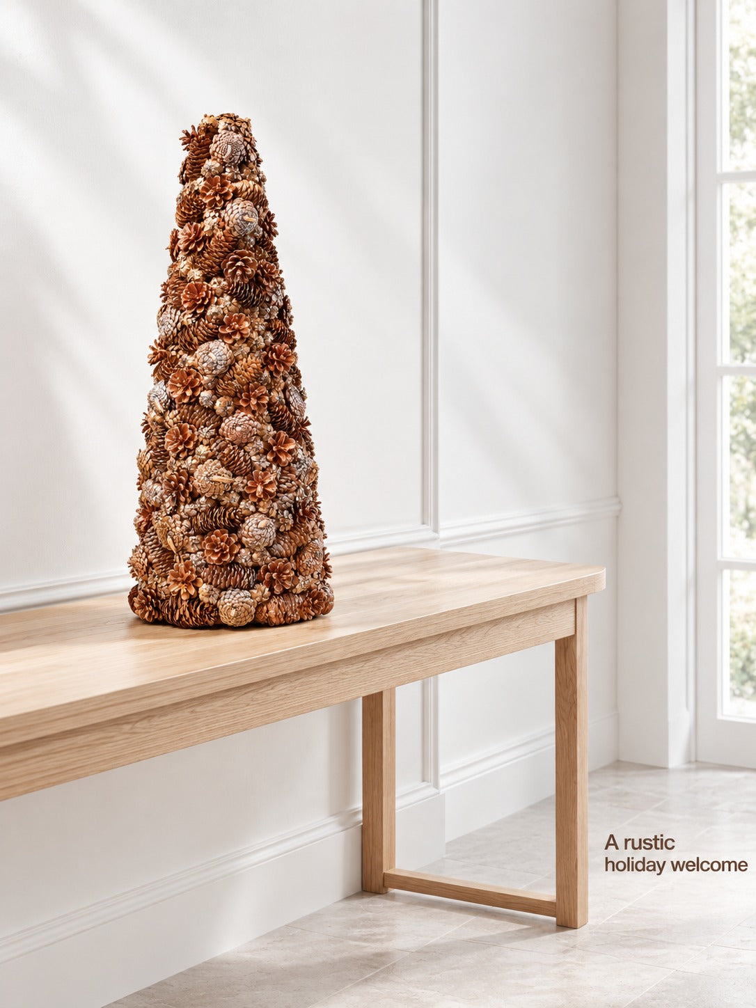 Pine Cone Tabletop Christmas Tree for Rustic Holiday Decor