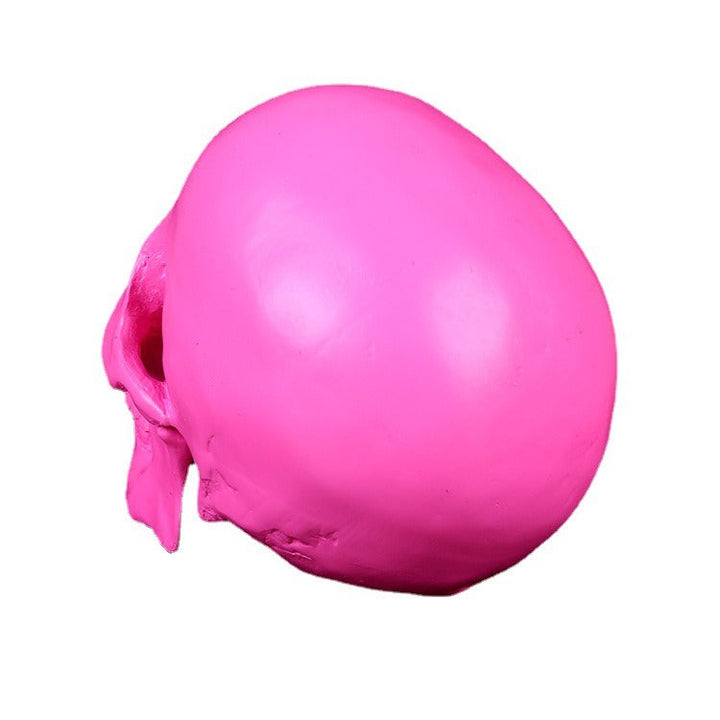 Pink Resin Skull Ornament for Gothic Statement Decor