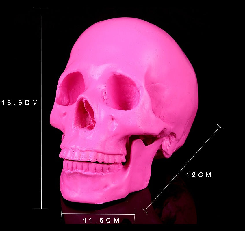 Pink Resin Skull Ornament for Gothic Statement Decor