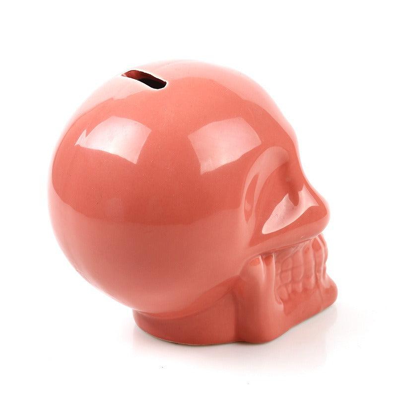 Pink Skull Piggy Bank for Stylish Decorative Savings