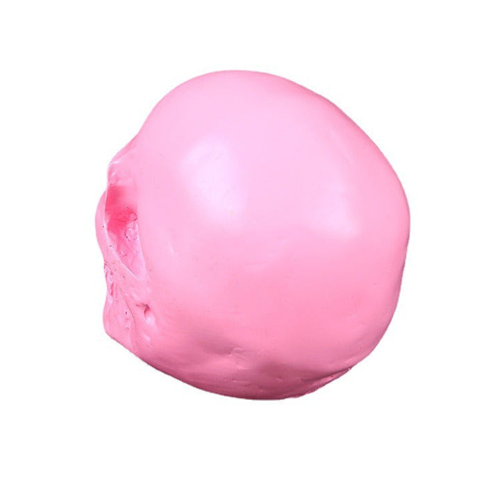 Pink Skull Ornament for Playful Gothic Shelf Decor Accent