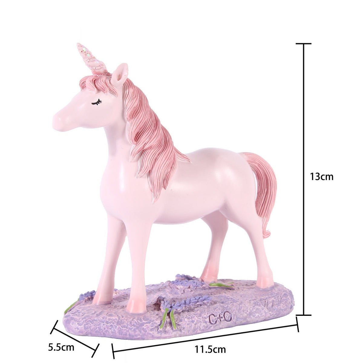 Pink Unicorn Resin Ornament for Magical Shelf Decor