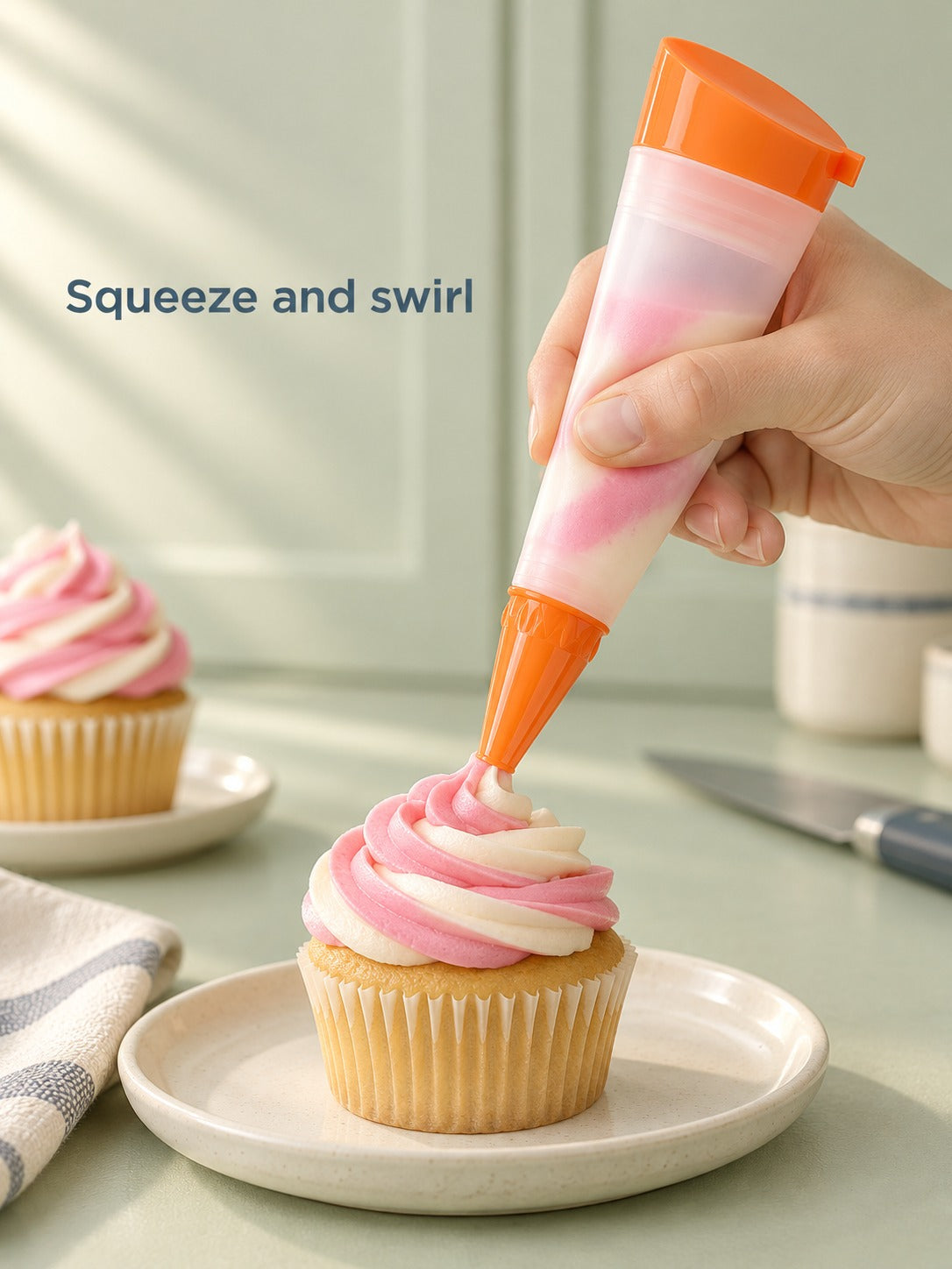 Piping Gun Cookie and Cake Set with 6 Nozzle Tips