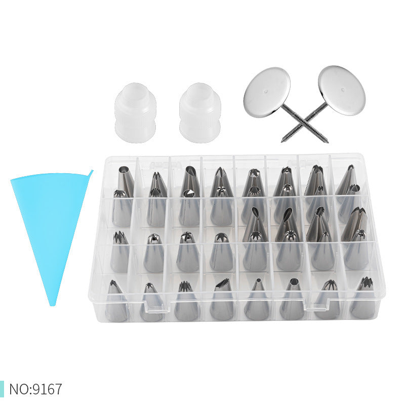 Cake Piping Nozzle Set with Stainless Steel Tips Kit