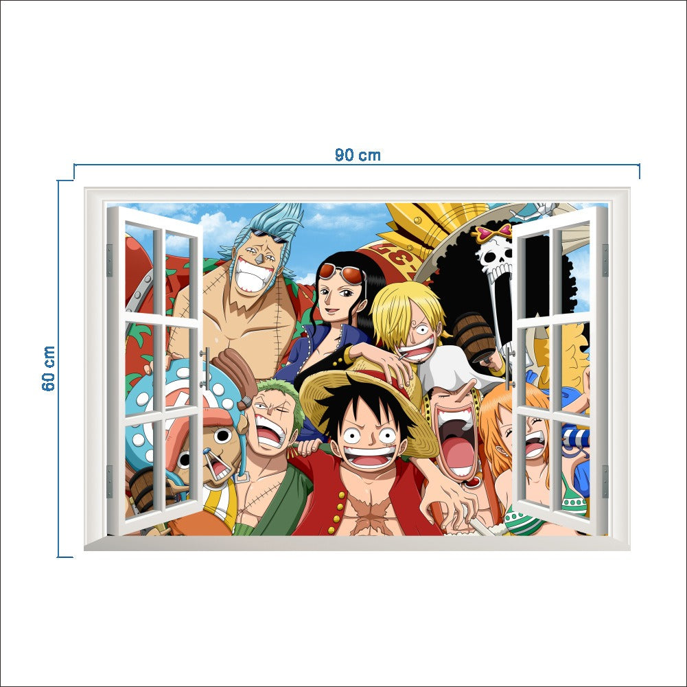 Luffy Wall Stickers for Kids Room: 3D Anime Wall Decals