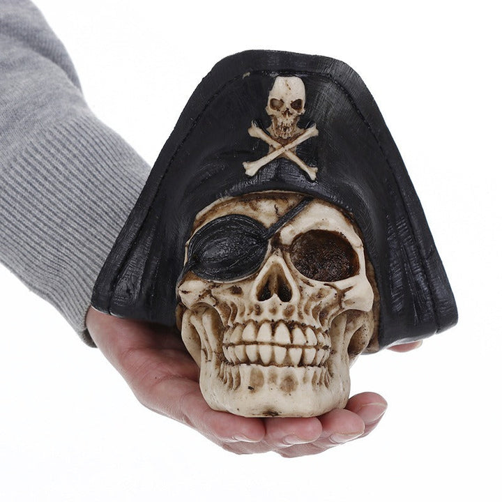 Pirate Skull Ornament for Swashbuckling Shelf Displays