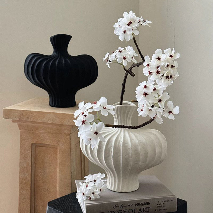 Ribbed Sculptural Vase for Elevated Modern Home Decor